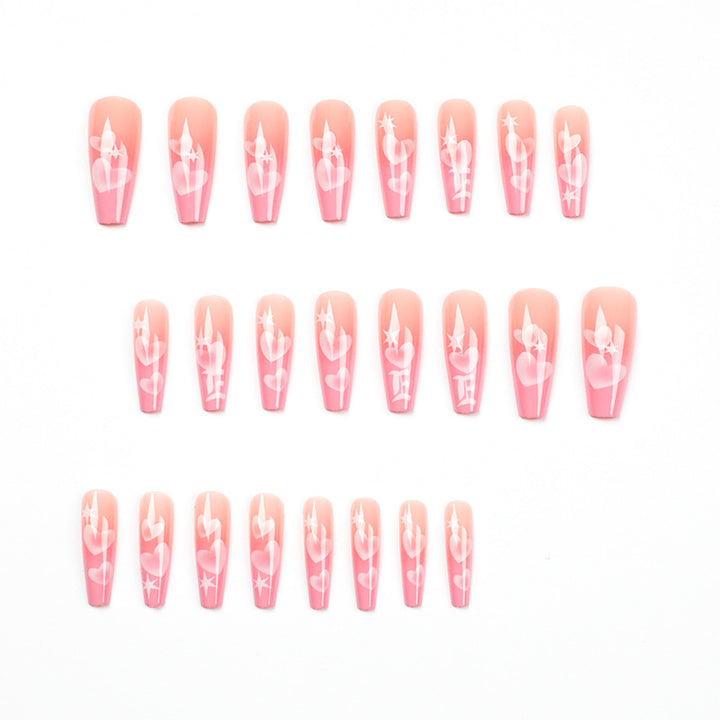 Artificial nail art with heart patterns Bowlift
