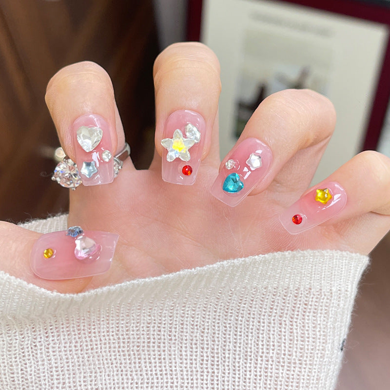 Artistic 3D Embellished Press-On Nails Bowlift