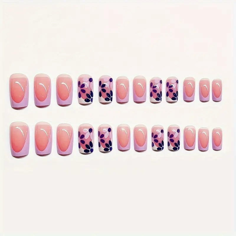 Floral and French Tip Pedicure Set Bowlift