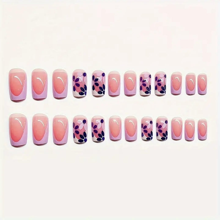 Floral and French Tip Pedicure Set Bowlift