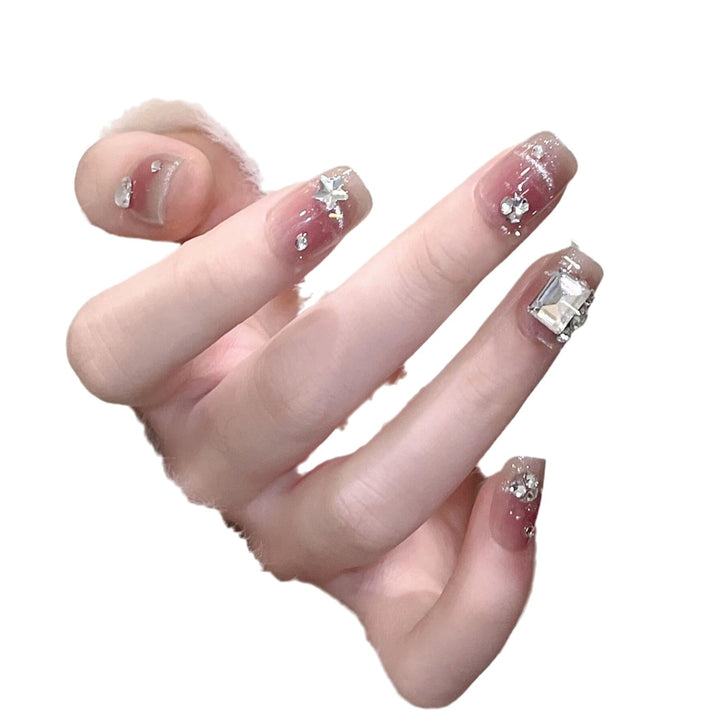 Glamorous Rhinestone-Embellished Press-On Nail Art Bowlift