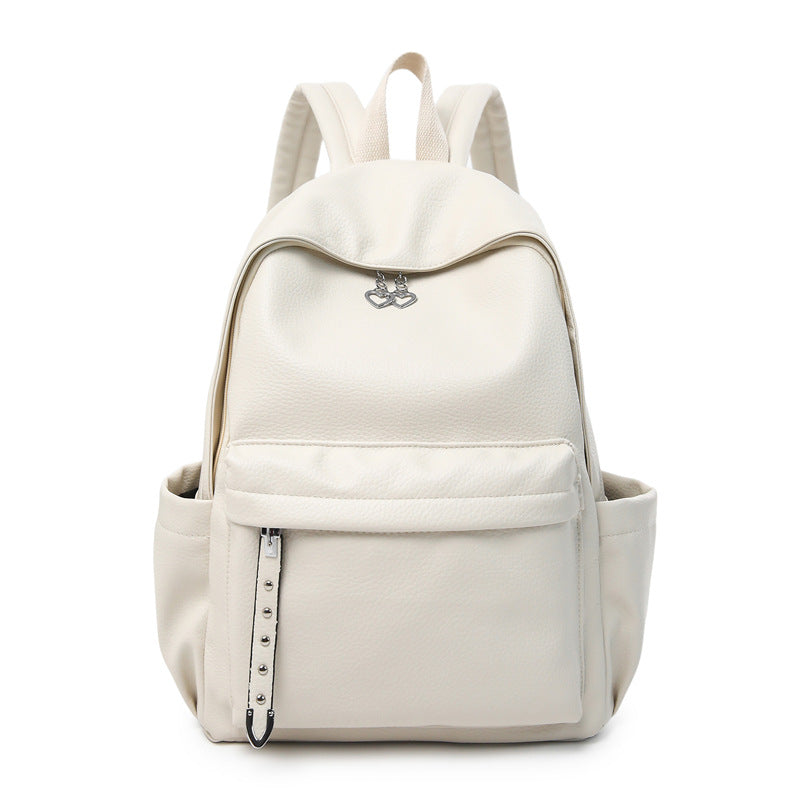 Contemporary Textured Leather School Backpack Bowlift