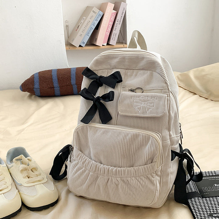 Stylish Corduroy Backpack