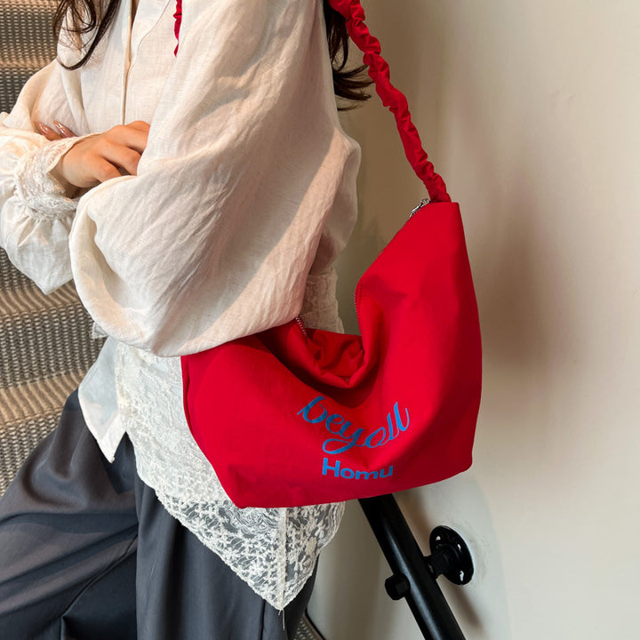 Modern Ruffled Canvas Tote Bag Bowlift