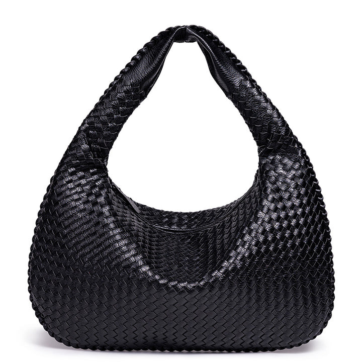Woven Leather Shoulder Bag Bowlift