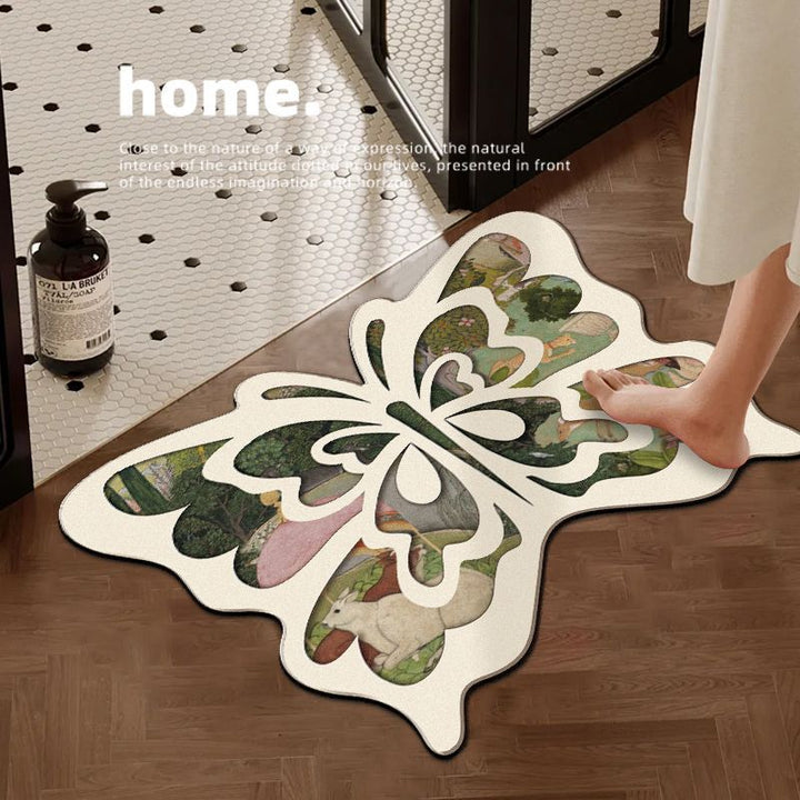 Decorative Butterfly-Shaped Bath Mat Bowlift