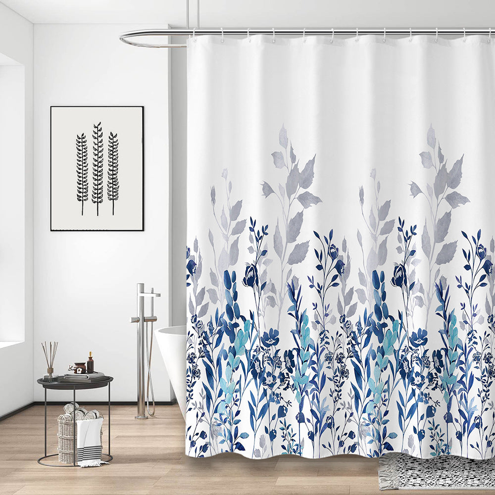 Floral Print Shower Curtain Bowlift