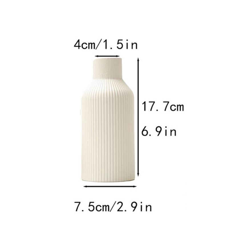 Chic Ribbed Ceramic Vase