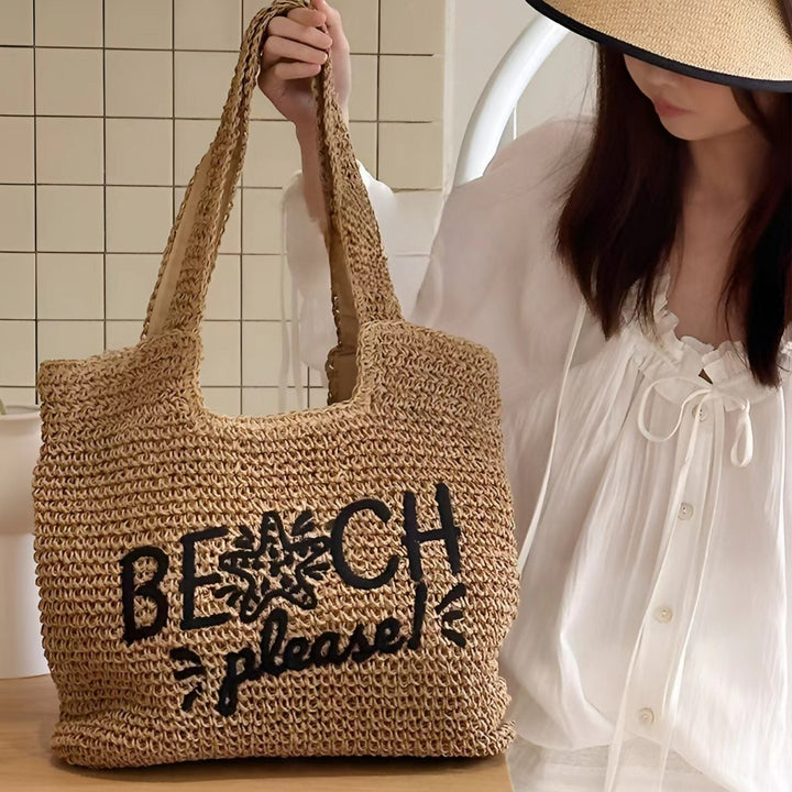 Beach bag with Embroidered Lettering Bowlift