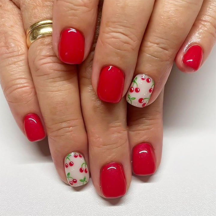 Creative nail art with fruity cherry design Bowlift