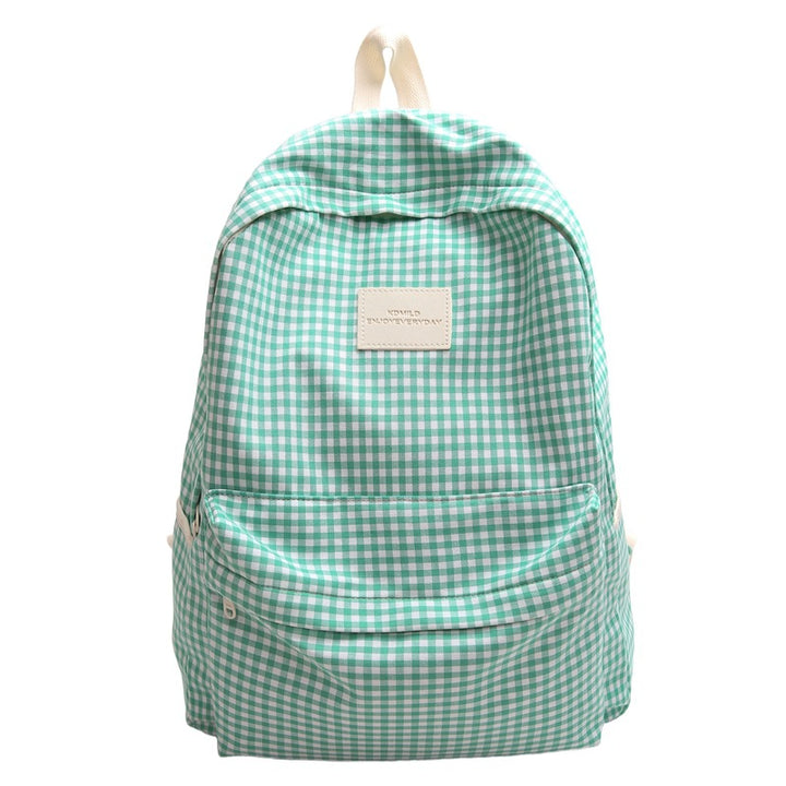 Checked Design Casual School Backpack Bowlift