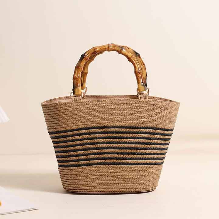 Elegant Bast bag with bamboo handles Bowlift