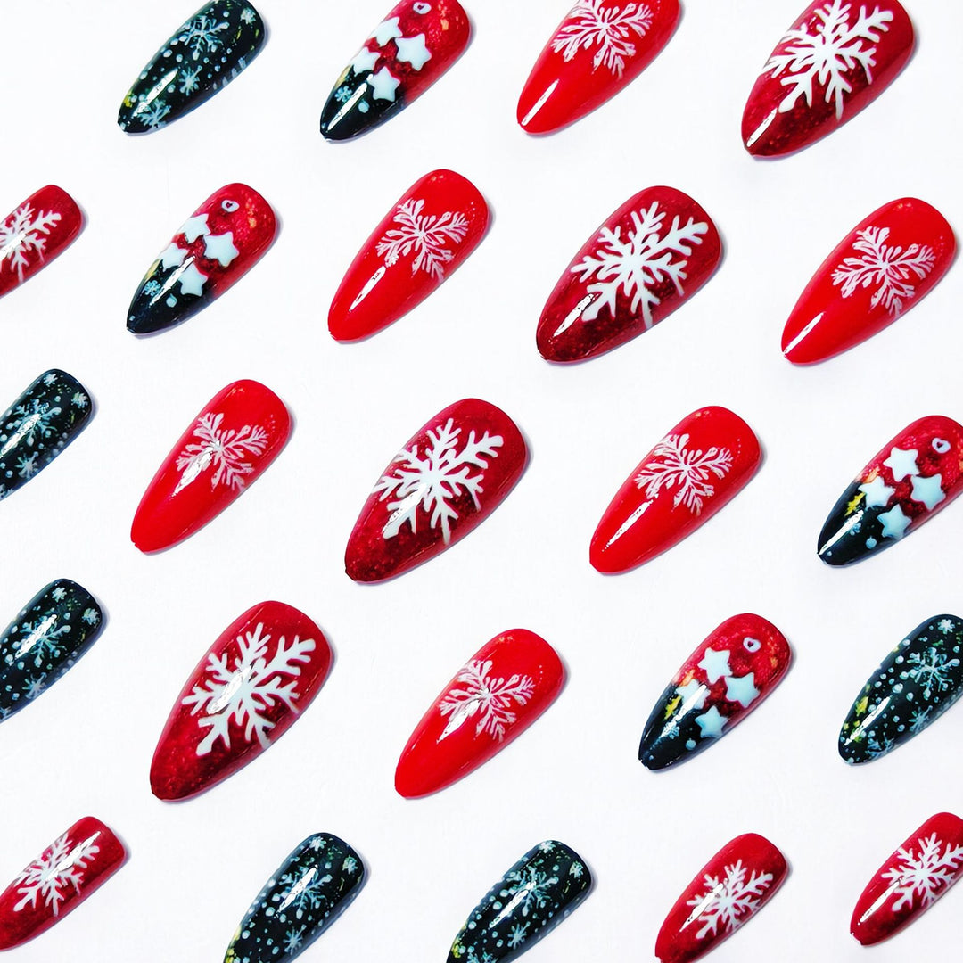 Festive Snowflake Nail Art Bowlift