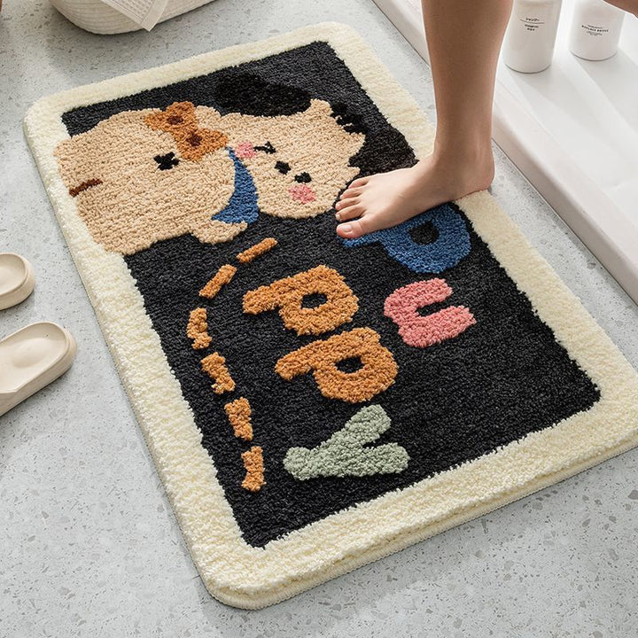 Cute Dog-Themed Bath Mat Bowlift