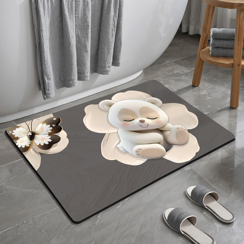 Mermaid-Themed Memory Foam Bath Mat Bowlift