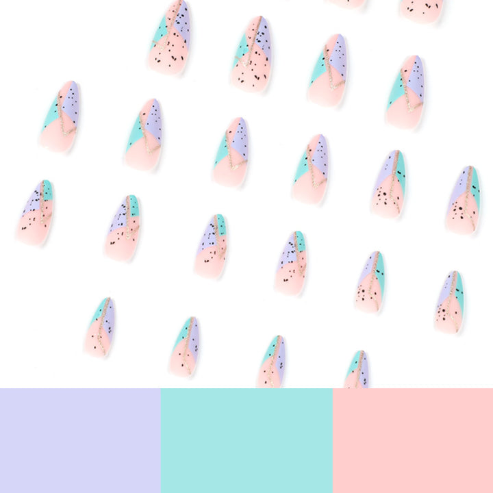Artificial nail art with unique geometric design Bowlift