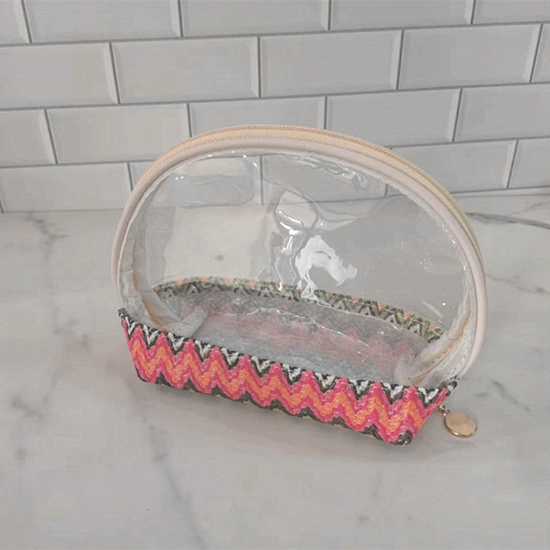 Transparent cosmetic bag with colorful bottom Bowlift