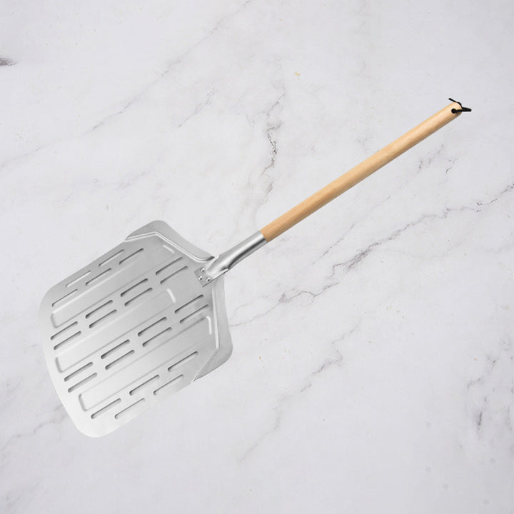 perforated aluminum pizza peel with detachable hardwood handle Bowlift