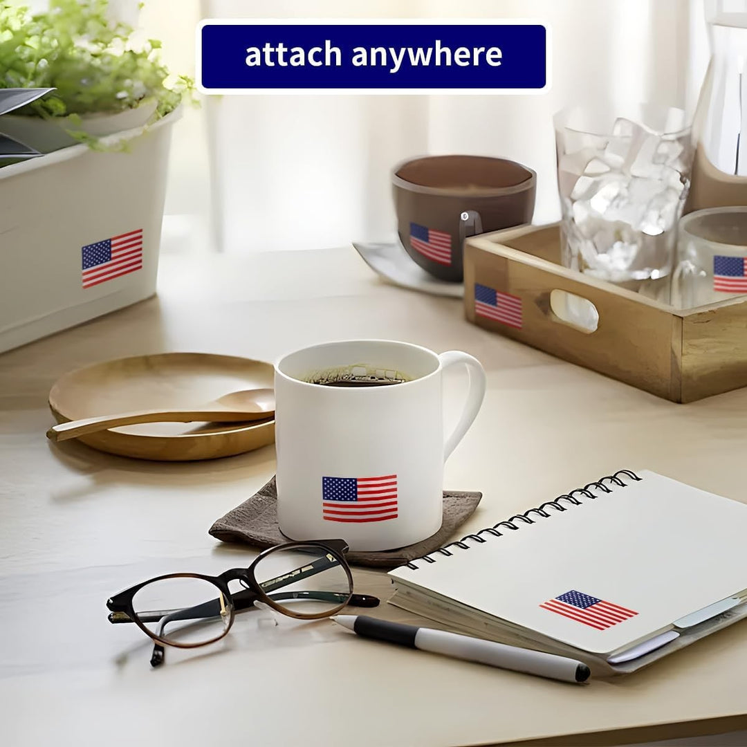 Independence Day adhesive USA flag sticker roll with glossy die-cut labels Bowlift