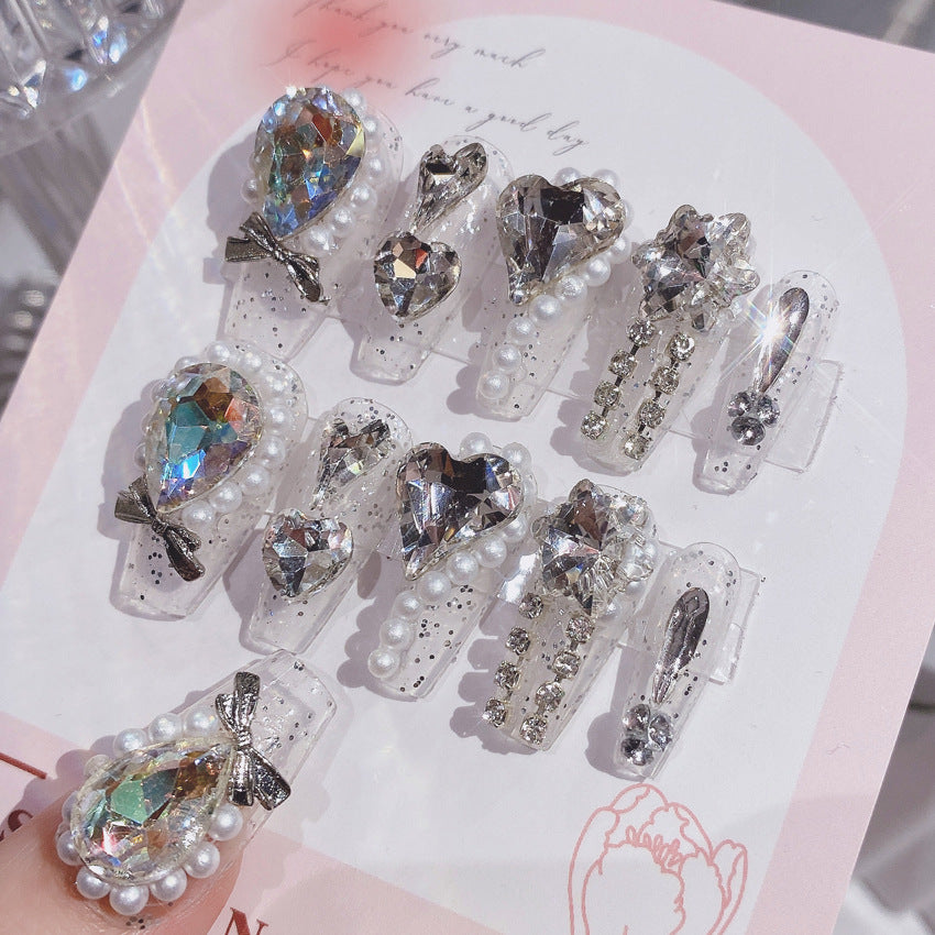 Decorative Crystal Embellished Nail Tips Bowlift
