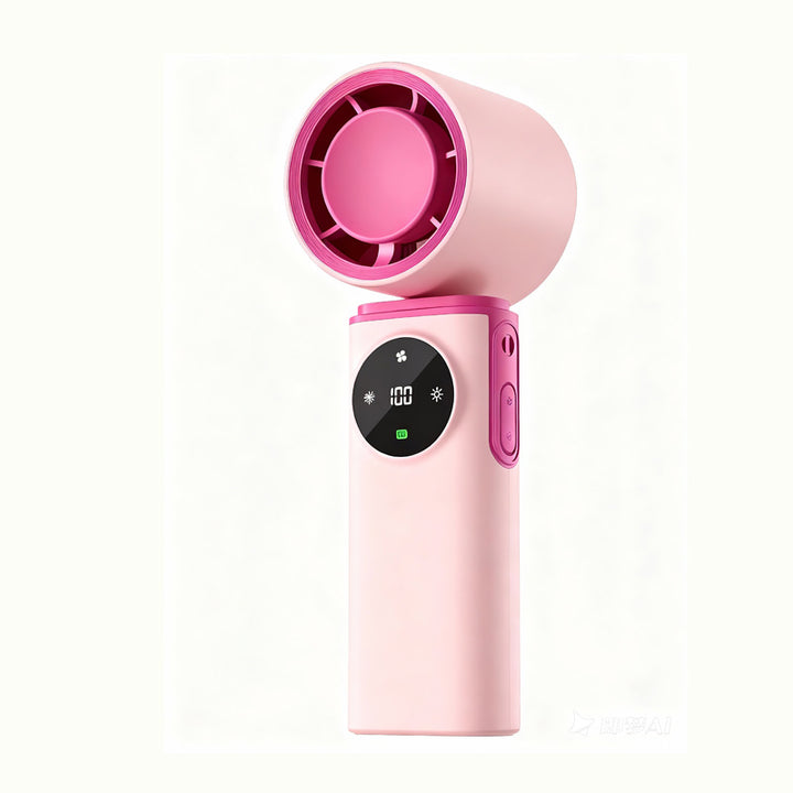 Women's Portable USB Mini Fan with LED Display Bowlift