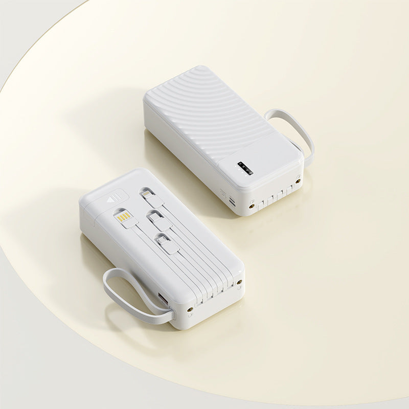 Portable power bank with integrated multifunction charging cable Bowlift
