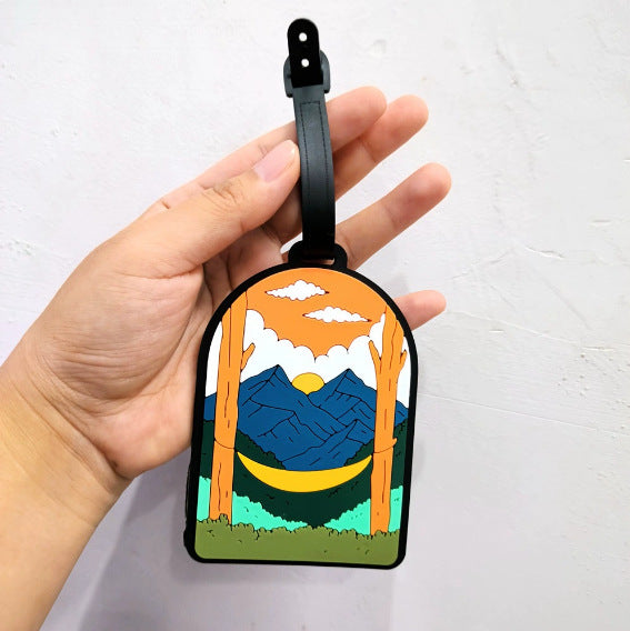 illustrated scenic silicone luggage tag Bowlift