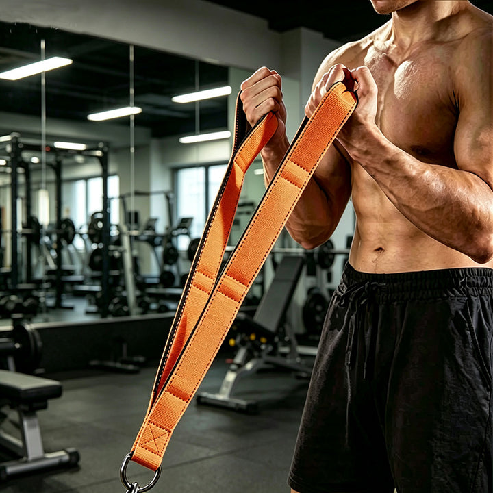 Heavy-duty D-ring dual-loop lifting strap for fitness and physical therapy Bowlift