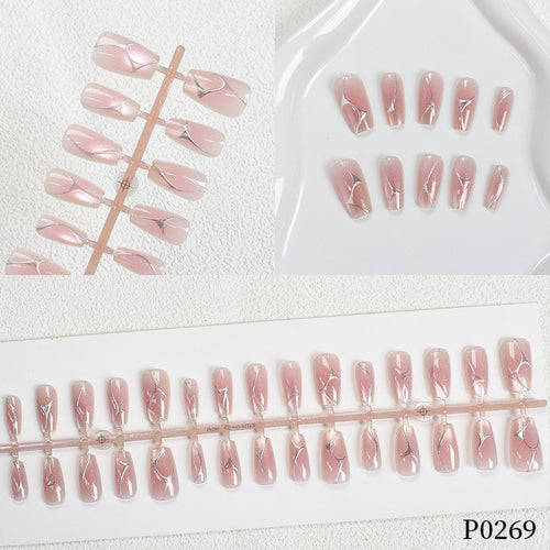 Elegant Artistic Press-On Nail Tips Bowlift