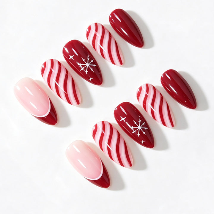 Holiday-Themed Press-On Nail Art Set Bowlift