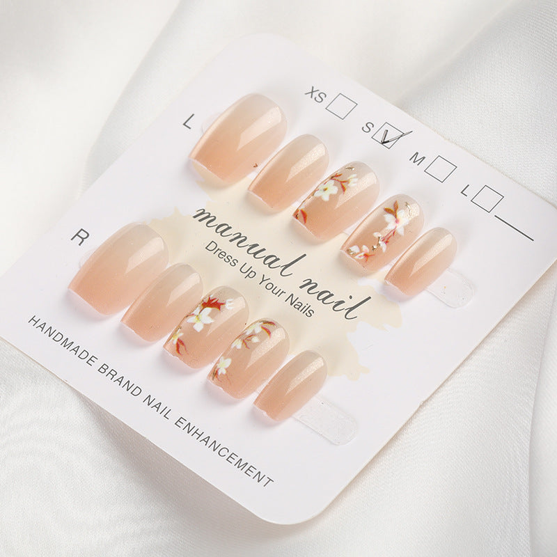 Artistic Floral Press-On Nail Design Set Bowlift