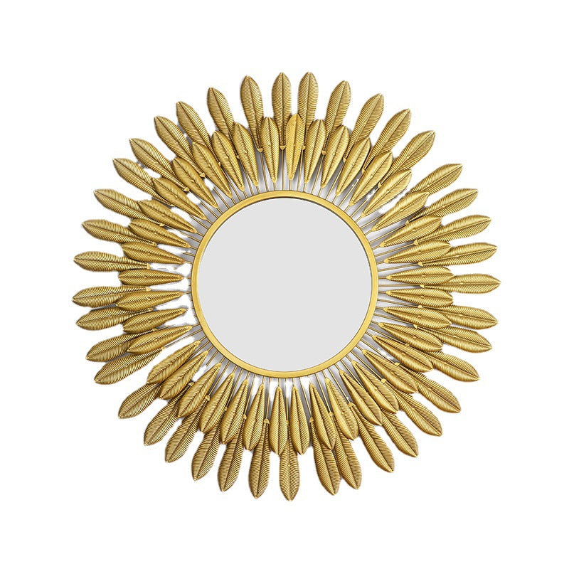 Ornamental Leaf-Designed Wall Mirror Bowlift
