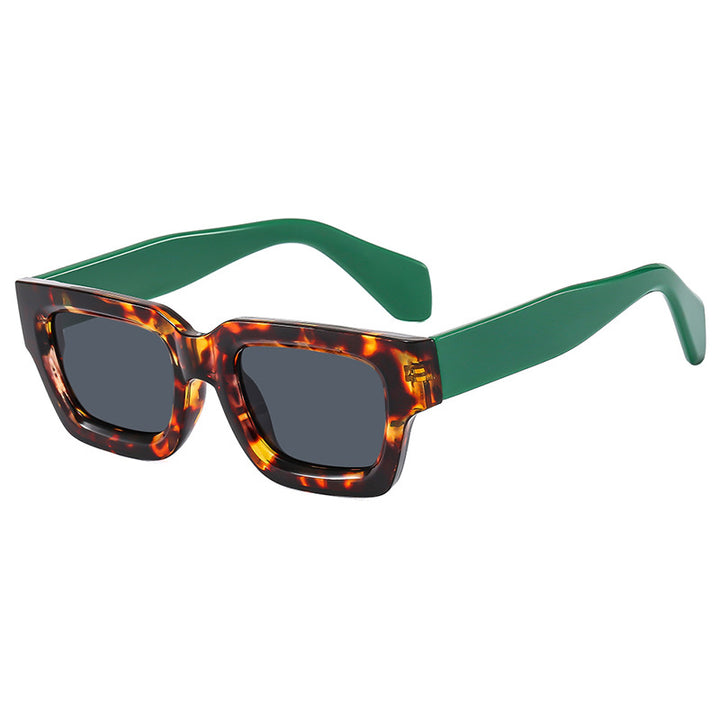 Ladies fashionable rectangular sunglasses with wide frame and protective UV filter Bowlift
