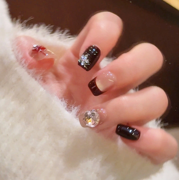 Decorative Crystal-Accented Nail Art Extensions Bowlift