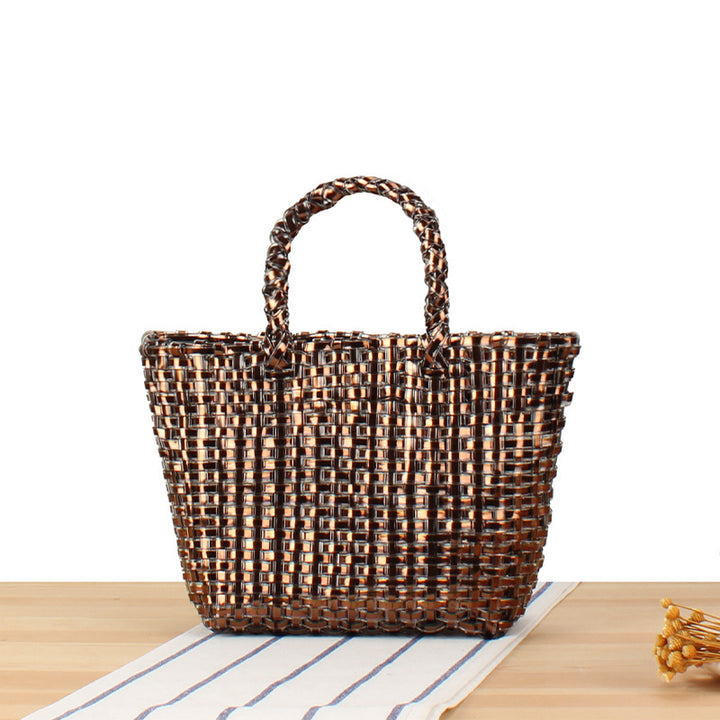 Handbag Made of Woven Natural Material with Elegant Accents Bowlift