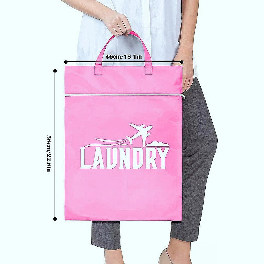 Stylish Laundry Tote with Zipper Bowlift