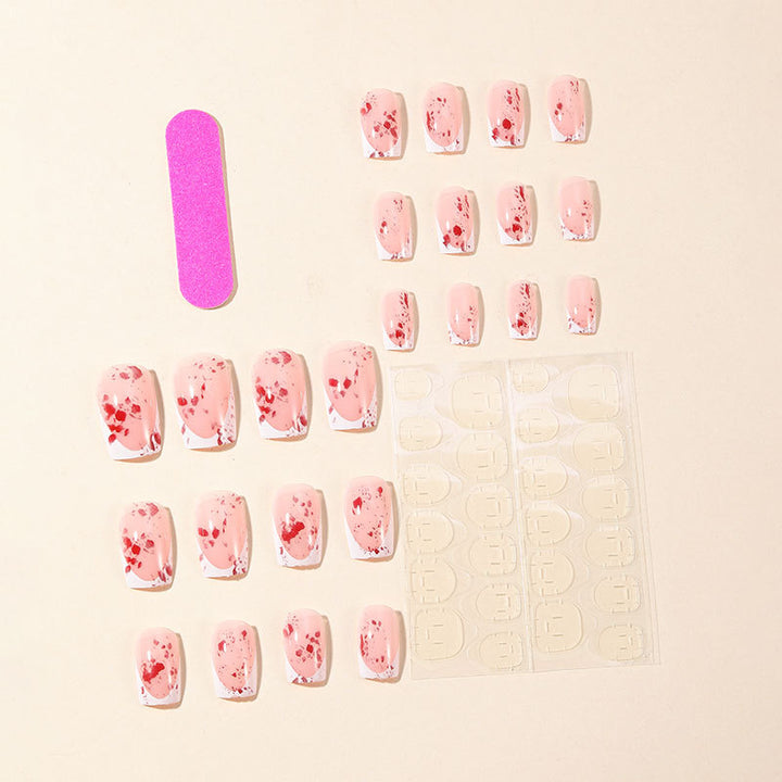Artistic Blood Splatter Acrylic Nail Extensions Bowlift