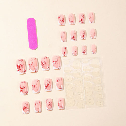 Artistic Blood Splatter Acrylic Nail Extensions Bowlift
