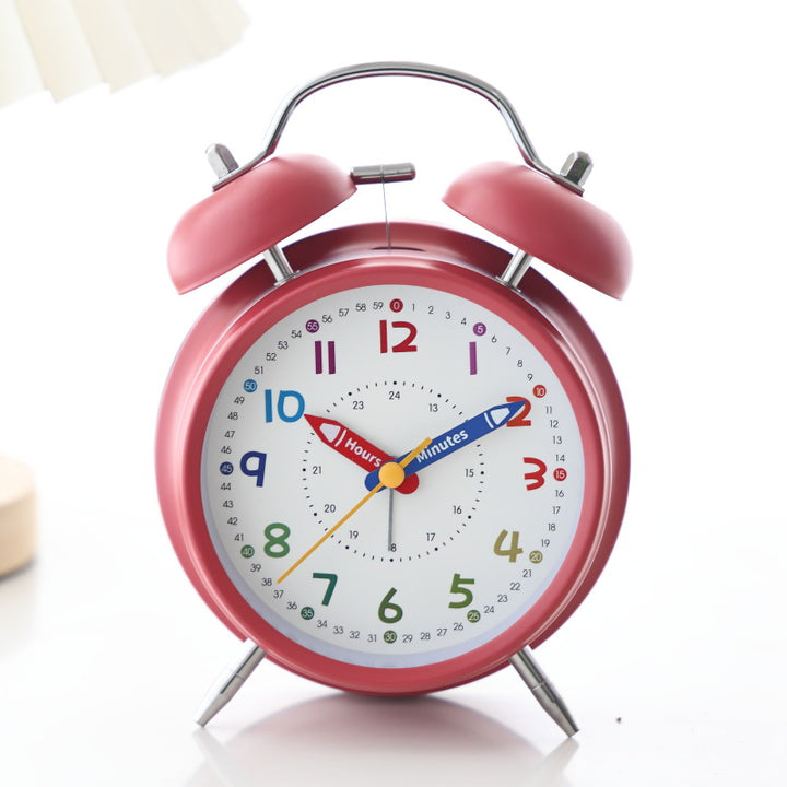 Learning clock with double bell mechanism Bowlift