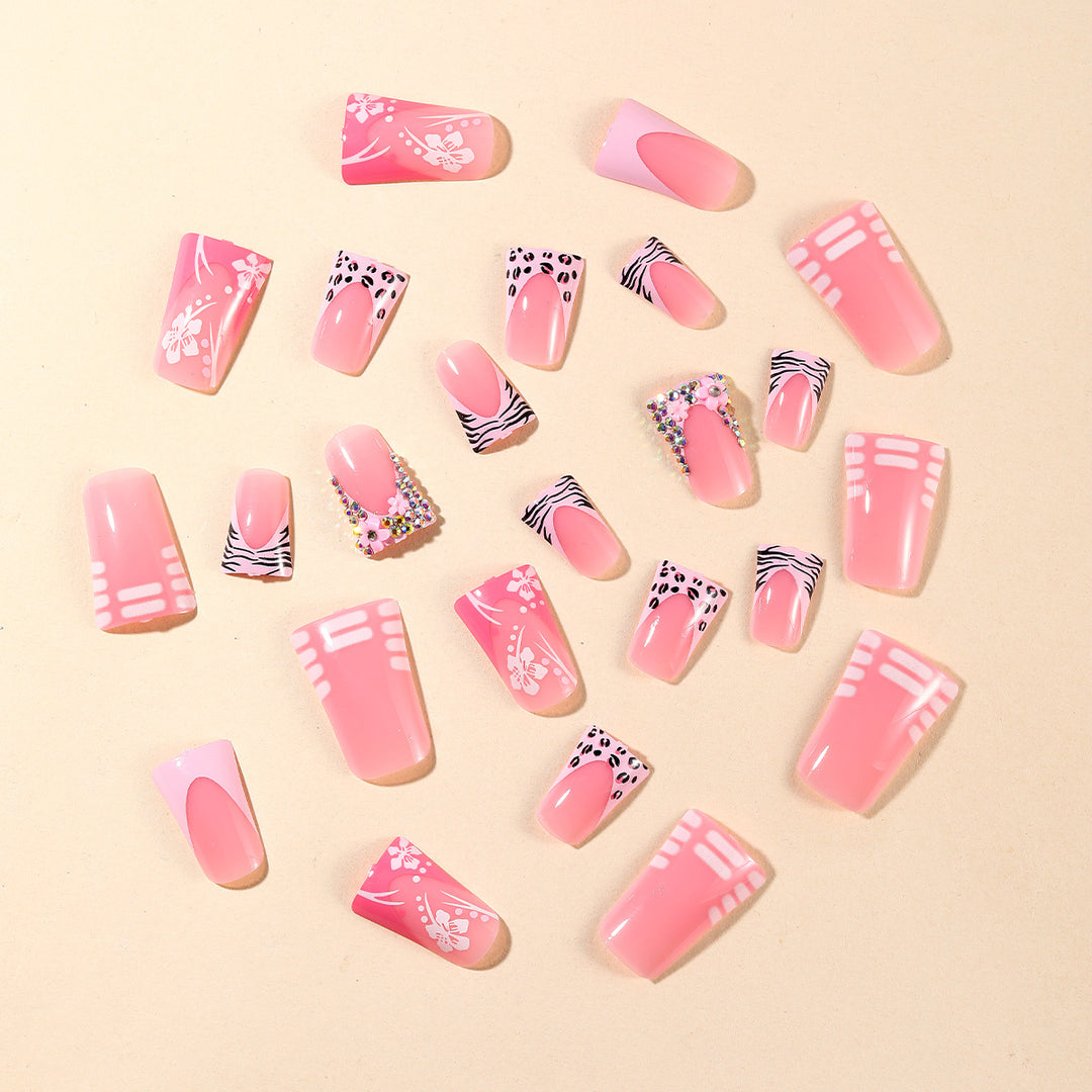 Decorative Acrylic French Tip Nail Art Extensions Bowlift