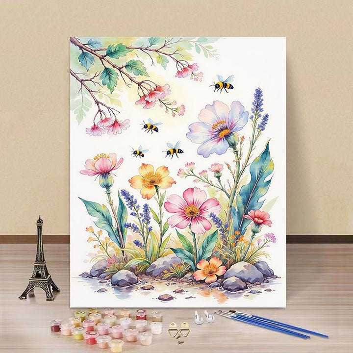 DIY Water Lily and Kingfisher Paint by Numbers Art Kit Bowlift