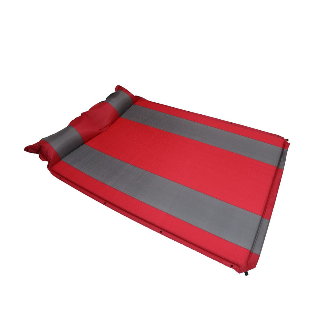 insulated self-inflating double camping mattress with integrated pillow Bowlift