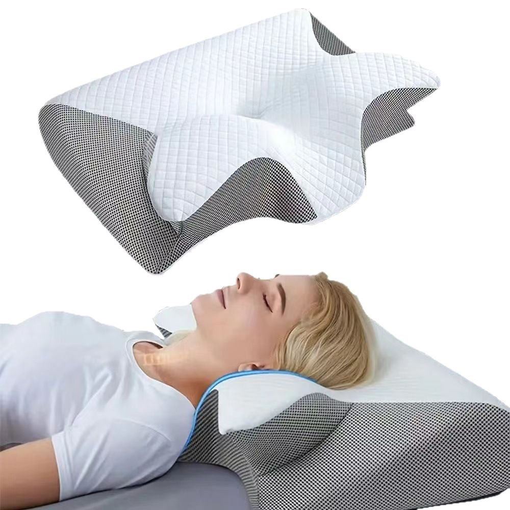 Ergonomic Cervical Memory Foam Contour Pillow with Neck Support and Breathable Mesh Cover Bowlift