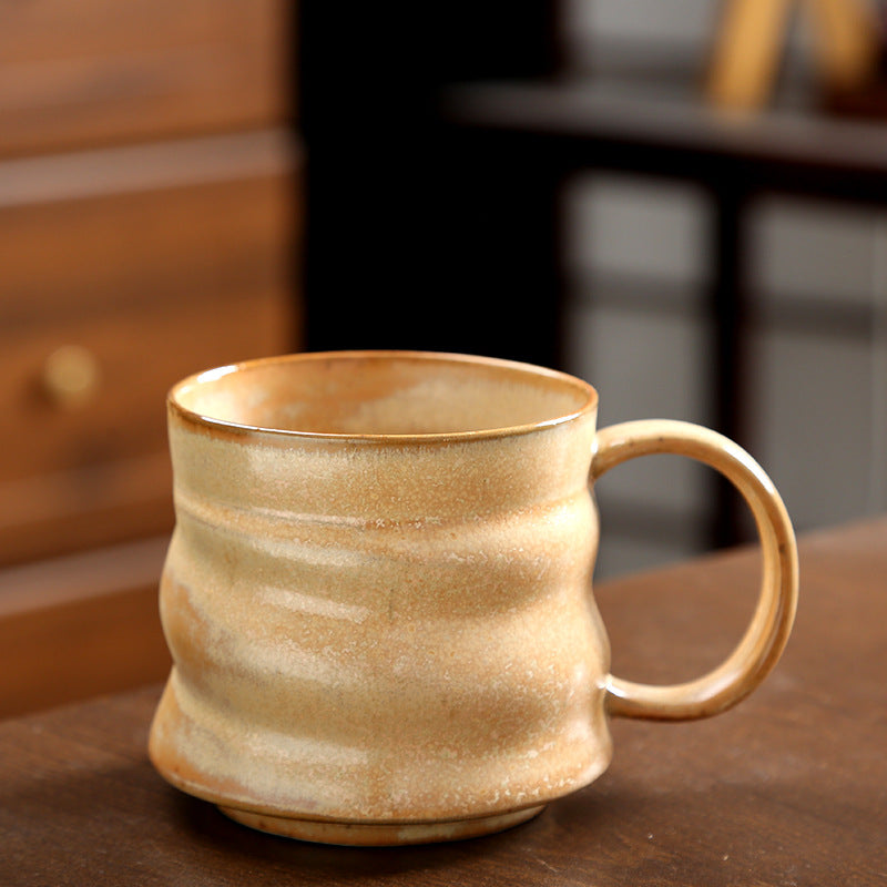 Handcrafted Wavy Ceramic Coffee Mug Bowlift