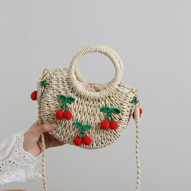 Bast bag with cheerful strawberry motifs Bowlift