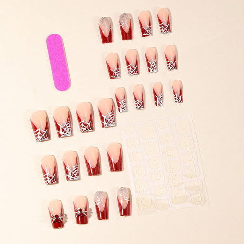Spooky Spider Web Gel Nail Extensions Bowlift
