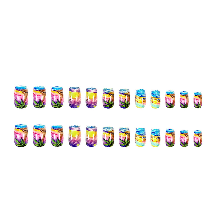 Artful nail art in tropical beach design Bowlift