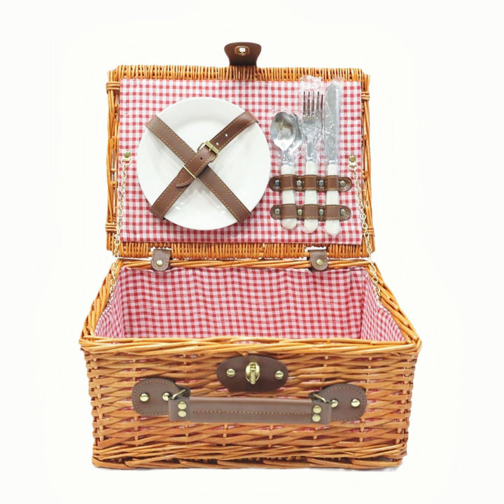 Women's picnic basket with integrated dish set and insulating elements Bowlift
