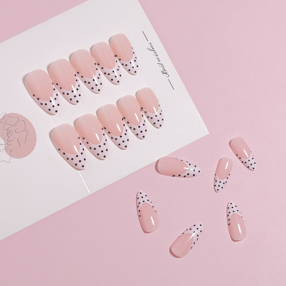 Stylish Polka Dot Design Press-On Nails Bowlift