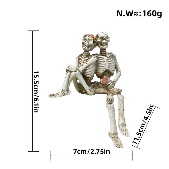 Stylish skeleton figure with top hat and black rose Bowlift